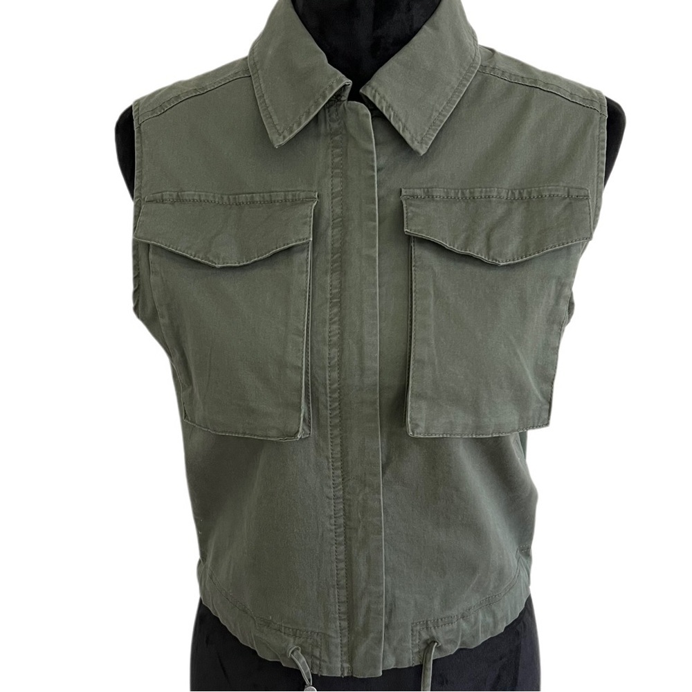 A New Day- Olive Green Zip Vest (Sz xs)